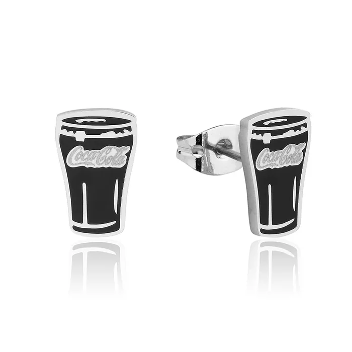 Disney Stainless Steel ECC Coca Cola Glass 11mm Stud Earrings