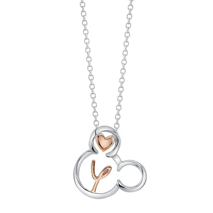 Disney Sterling Silver 18-inch Initial Pendant; Initial Y