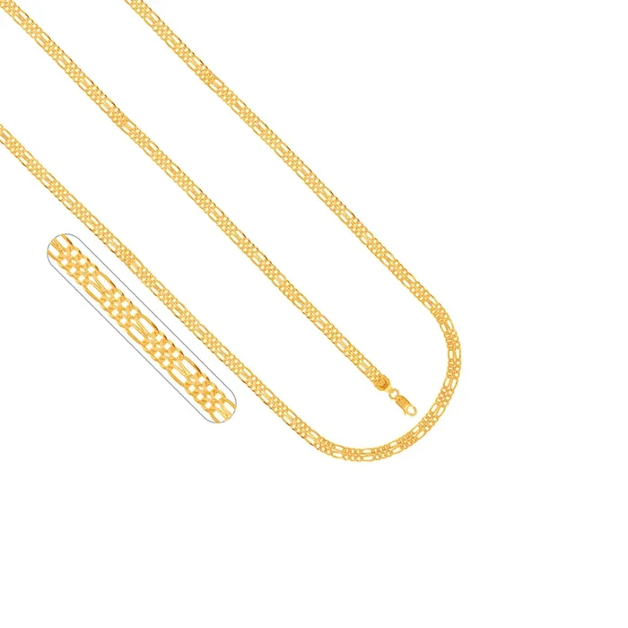 Double Figaro 18″ Chain in 22K Gold