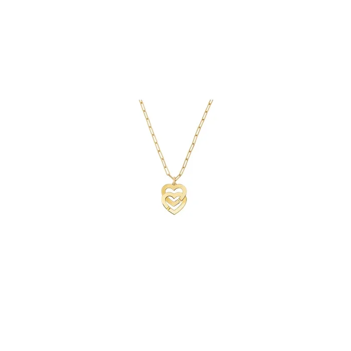 Double Hearts R15 dinh van necklace in yellow gold – Lepage