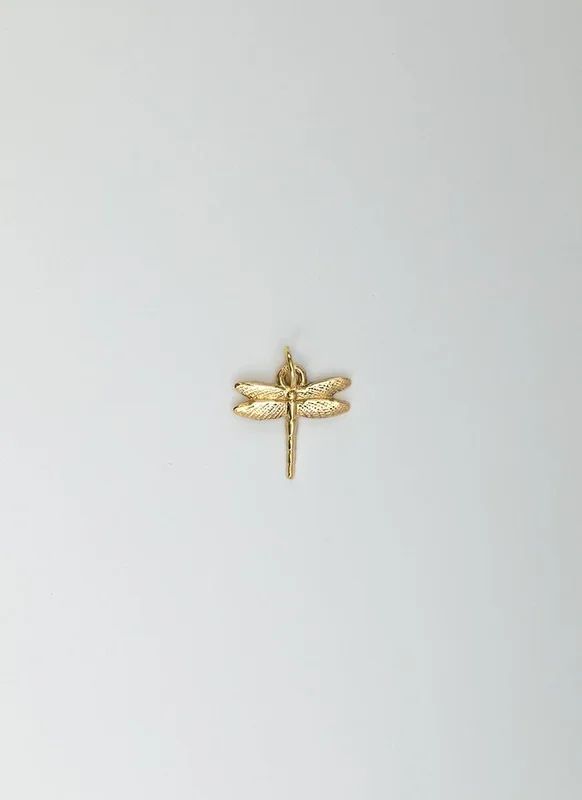 Dragonfly charm 14k gold