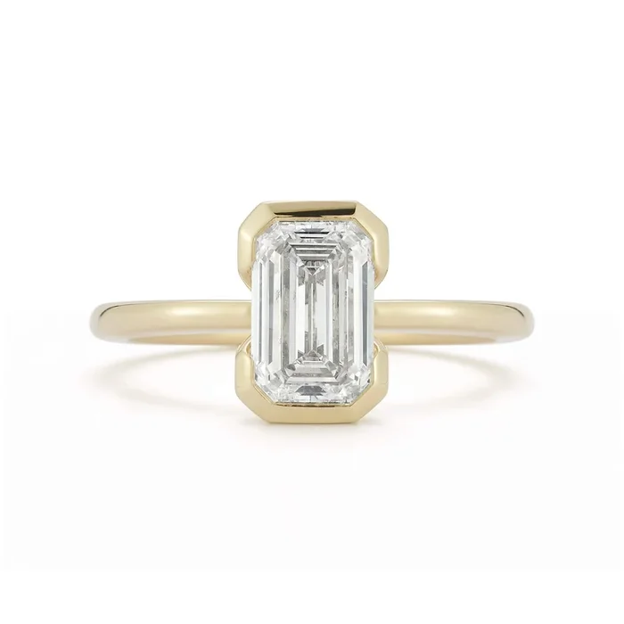 DRD Half Bezel 2.01 Ct. Emerald Engagement Ring
