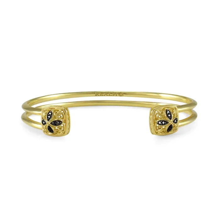 Duplicity Pavé Cuff 10mm – 18K Gold Vermeil + CZ Noir