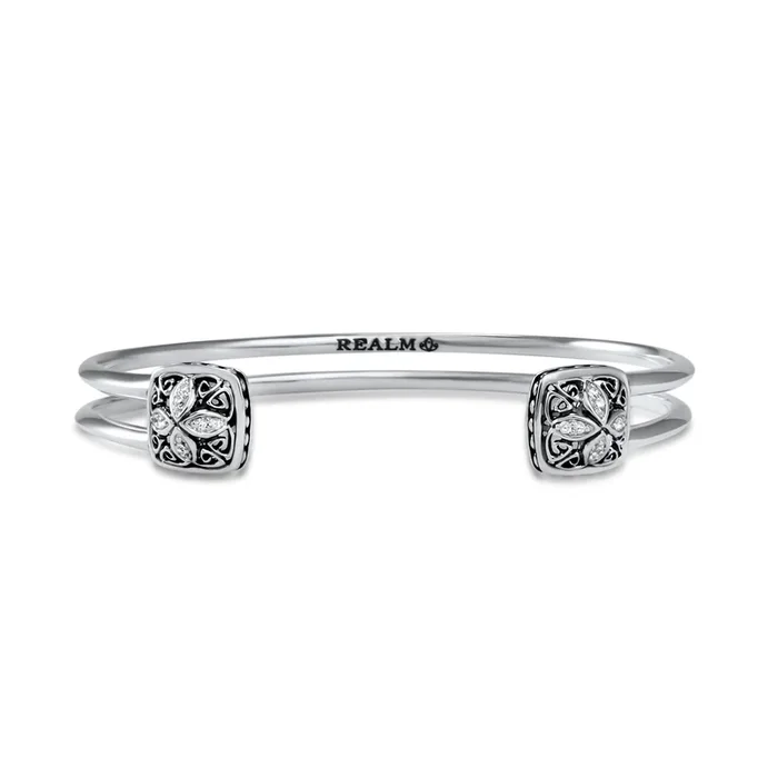 Duplicity Pavé Cuff 10mm – Sterling Silver + CZ Blanc