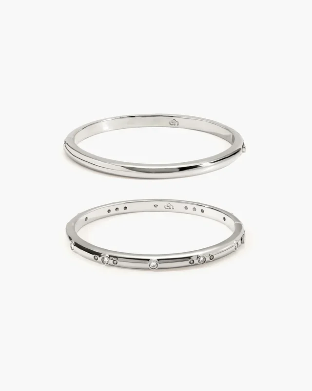 Dustlight Bangle Set in Silver