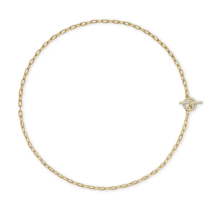 DY Madison® Pavé Diamond Toggle Chain Necklace in 18K Yellow Gold