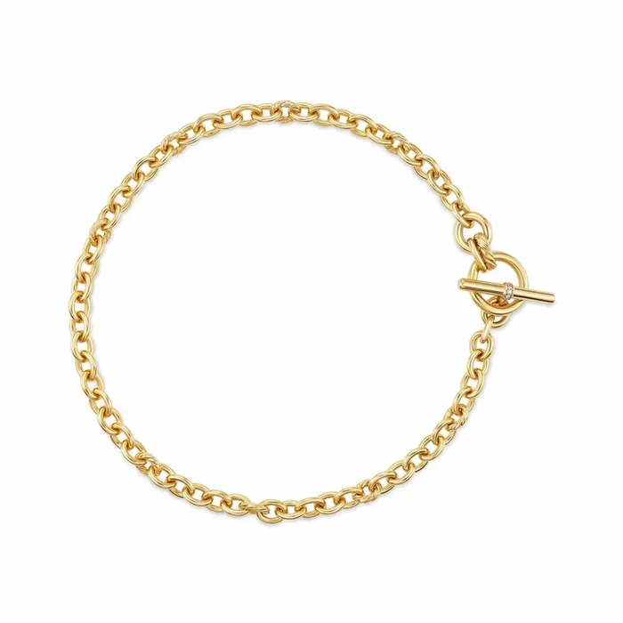 DY Mercer® Toggle Chain Necklace in 18K Yellow Gold with Diamonds, 8mm