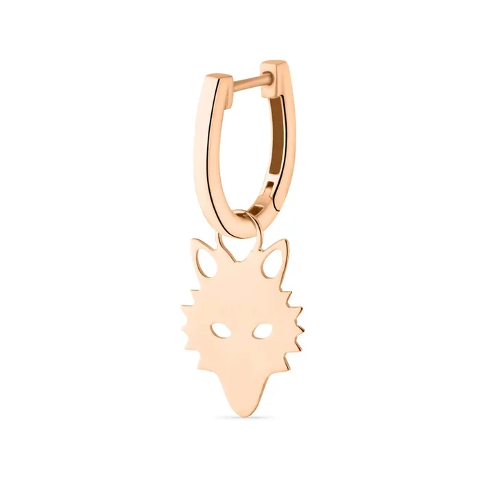 Earring Ginette NY Twenty Solo Wolf in rose gold – Lepage