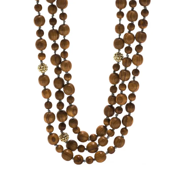 Earth Goddess Beads Necklace, 34” – Teak