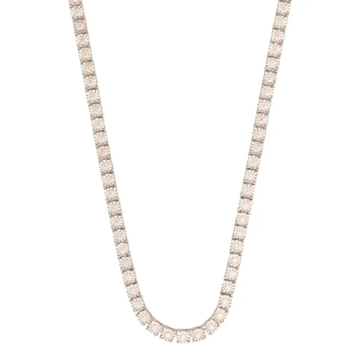 EcoLove 1 CTW Lab Grown Diamond 22″ Tennis Necklace in Rhodium Plated Sterling Silver