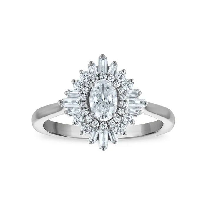 EcoLove 1 CTW Lab Grown Diamond Ballerina Ring in 10KT White Gold
