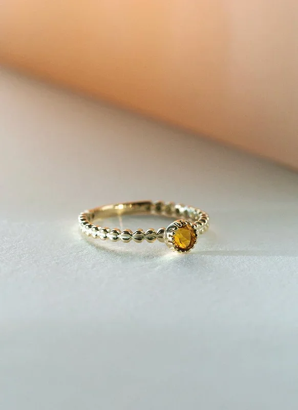 Edie citrien november birthstone ring 14k goud