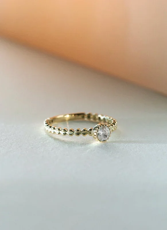 Edie diamond april birthstone ring 14k goud