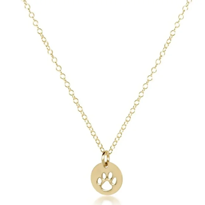 egirl 14″ Necklace Gold – Paw Print Small Gold Disc