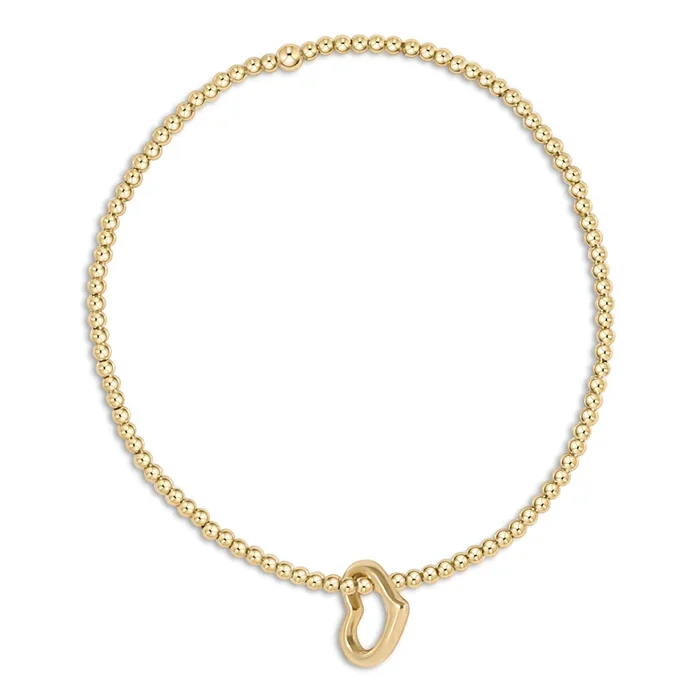 egirl Classic Gold 2.5mm Bead Bracelet – Love Gold Charm