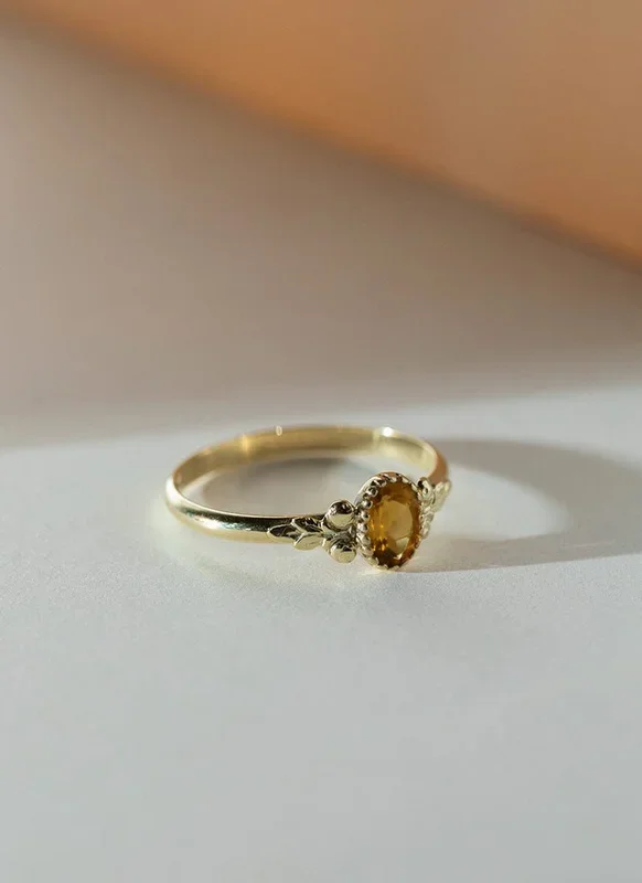 Elay citrine 14k gold ring