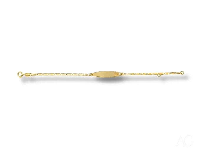 Elegant solid 18k gold id kid’s bracelet with free engraving