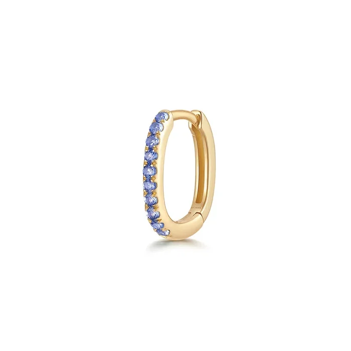 ELENI | Lab Grown Sapphire Paperclip Huggie