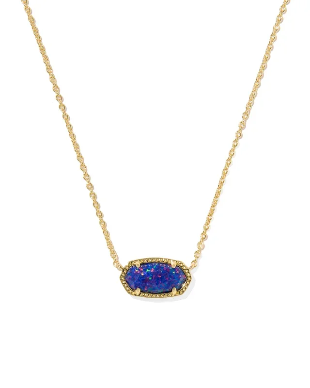 Elisa Pendant Necklace in Indigo Kyocera Opal