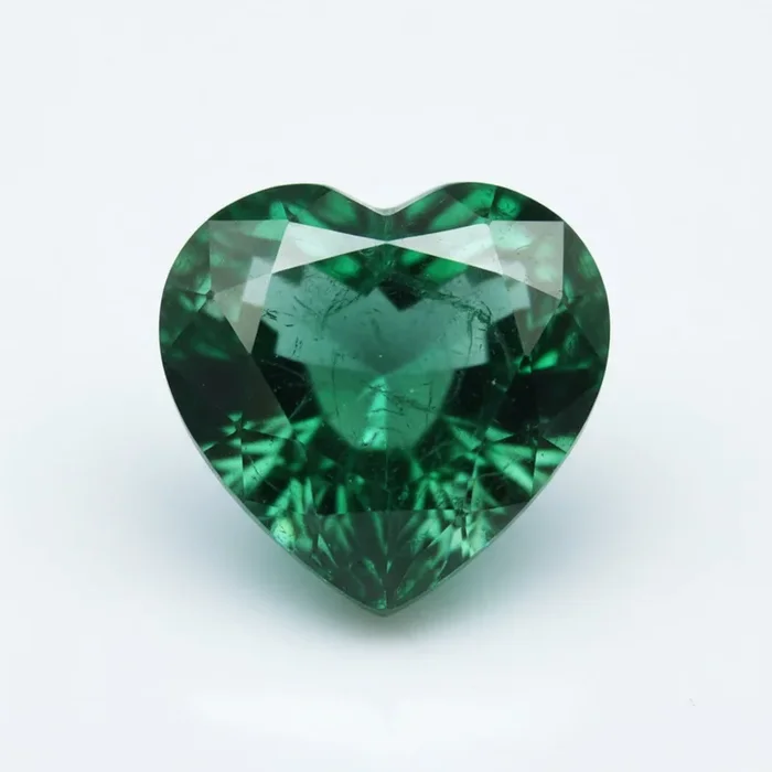 Emerald 1PC Chunky 14×14 MM Heart Faceted Green Genuine Precious Loose Gemstones