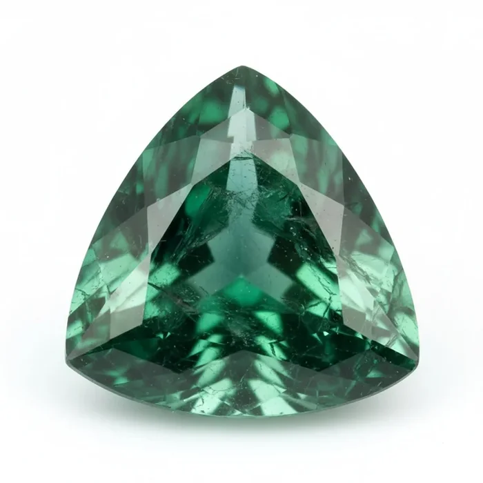 Emerald 1PC Large 10×10 MM Triangle Faceted Green Shine Precious Loose Gemstones