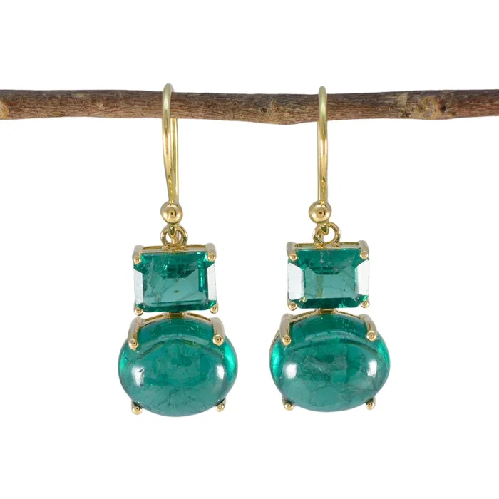 Emerald CZ Indian Ayeshaa multiple Dangle Green 92.5 Silver Earring