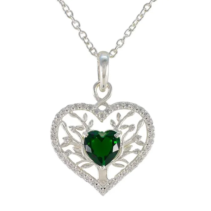 Emerald CZ Tiny Middle Eastern Sterling Silver multiple Antonia Victorian Green Pendant Jewellery