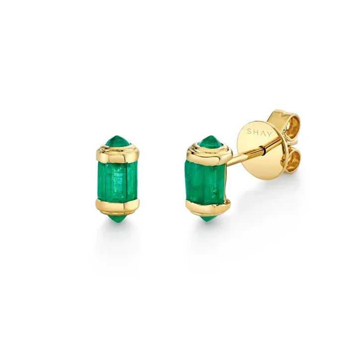 EMERALD RIPPLE STUDS