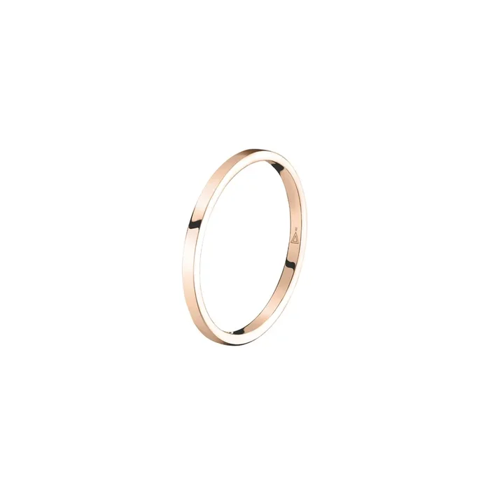 Emoi curved ribbon band wedding ring for women in rose gold | LEPAGE