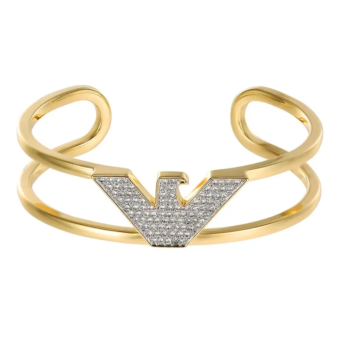 Emporio Armani Gold Plated Brass Fashion Cuff Bangle