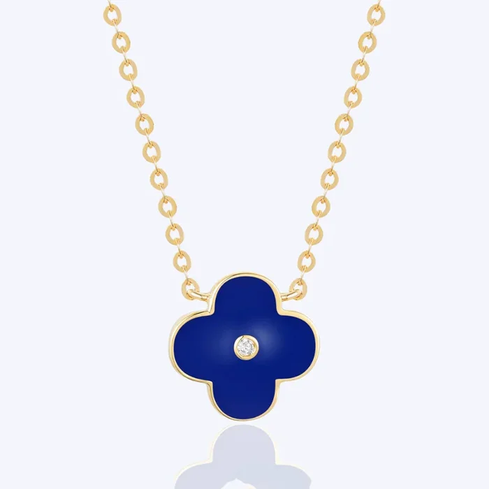 Enamel Clover Pendant Necklace