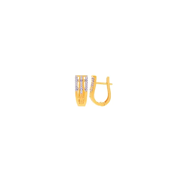 Endearing Clipon Earrings With CZ in 22K Gold