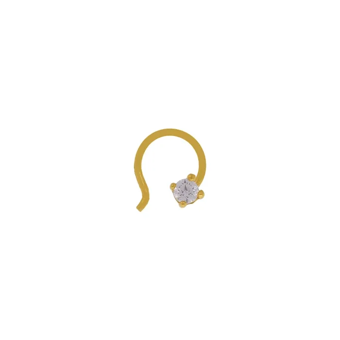 Endearing Nose Pin With CZ in 22K Gold