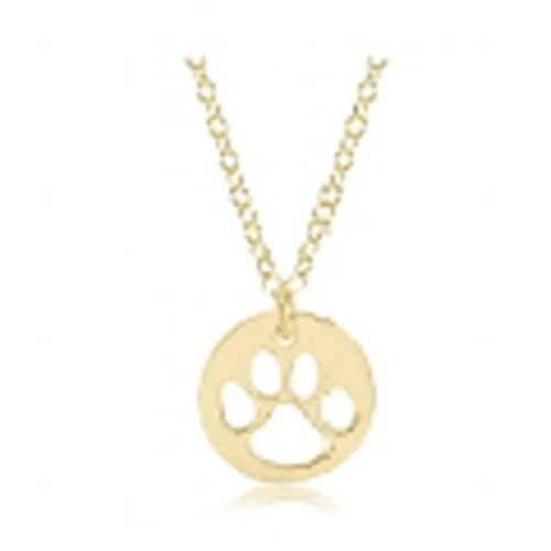 enewton 16″ Necklace Gold – Paw Print Small Gold Disc