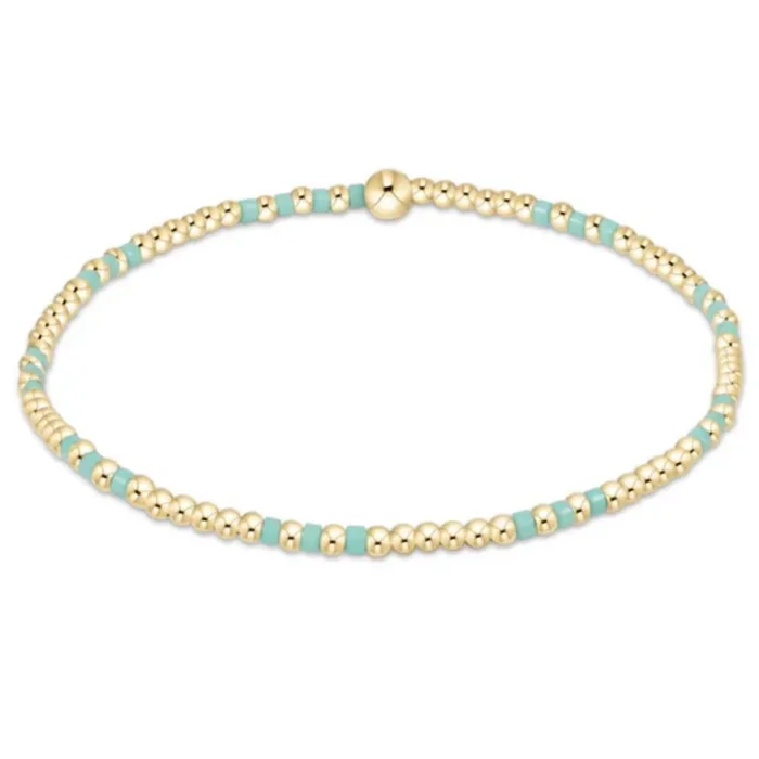 enewton 6.25″ Hope Joy Pattern 2mm Bead Bracelet – Mint