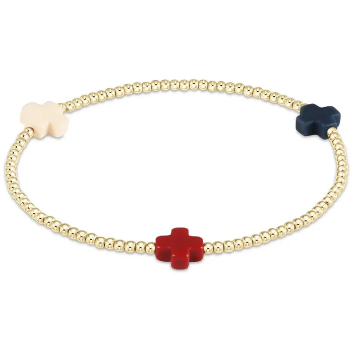 enewton 6.25″ Signature Cross 2mm Bead Bracelet – Firecracker