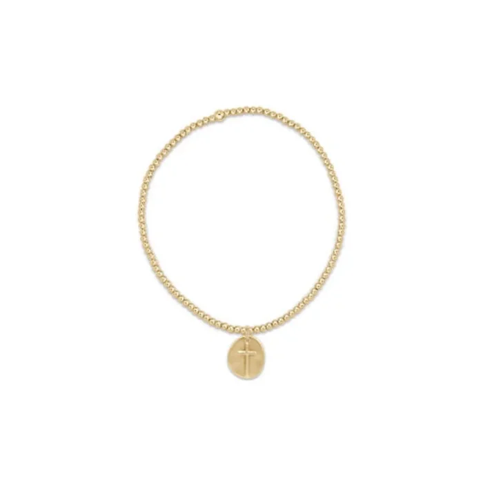 enewton 7.25″ extends – Classic Gold 2mm Bead Bracelet – Inspire Small Gold Charm