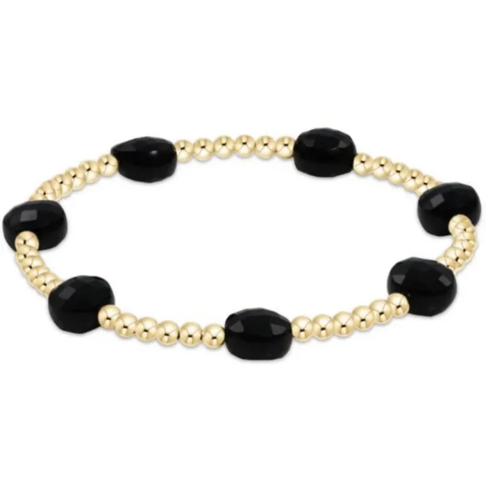 enewton 7.25″ extends Admire Gold 3mm Bead Bracelet – Faceted Onyx