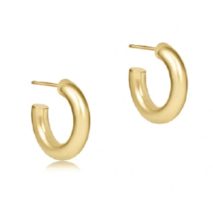 enewton Round Gold 0.5″ Post Hoop – 4mm – Smooth