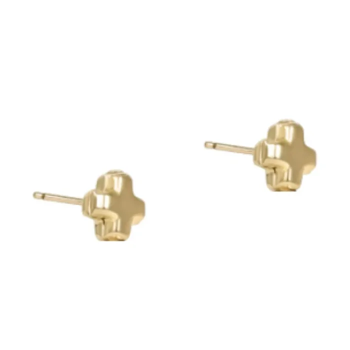 enewton Signature Cross Small Gold Stud – Gold