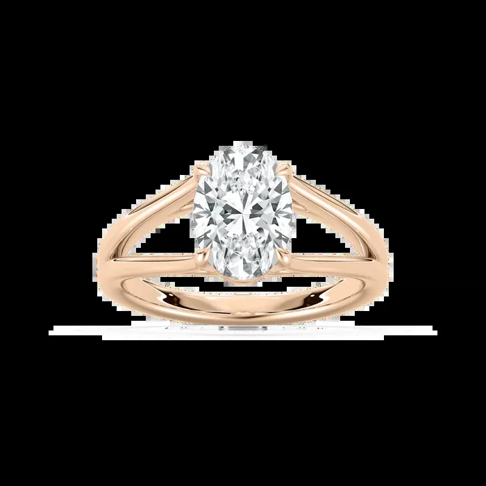 Esme 2 ctw Oval Lab Grown Diamond Open Shank Solitaire Engagement Ring