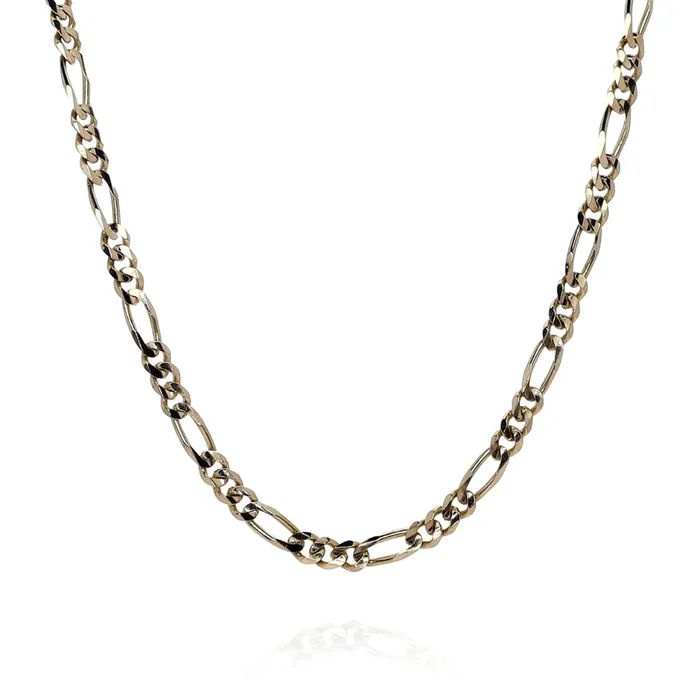 Estate 14k Yellow Gold 16″ Polished 4.4mm Figaro Link Chain Necklace