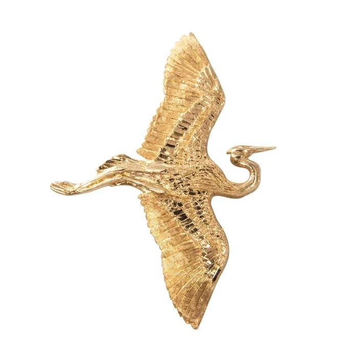 Estate 14K Yellow Gold Great Egret Pin/Pendant