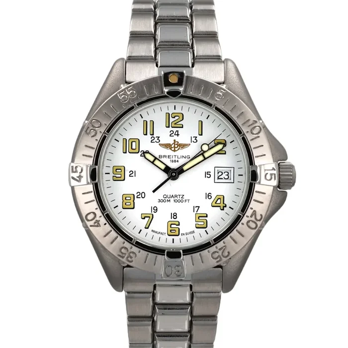 Estate Breitling Stainless Steel Gent’s Quartz Colt White Aviation Numeral Dial A5703531