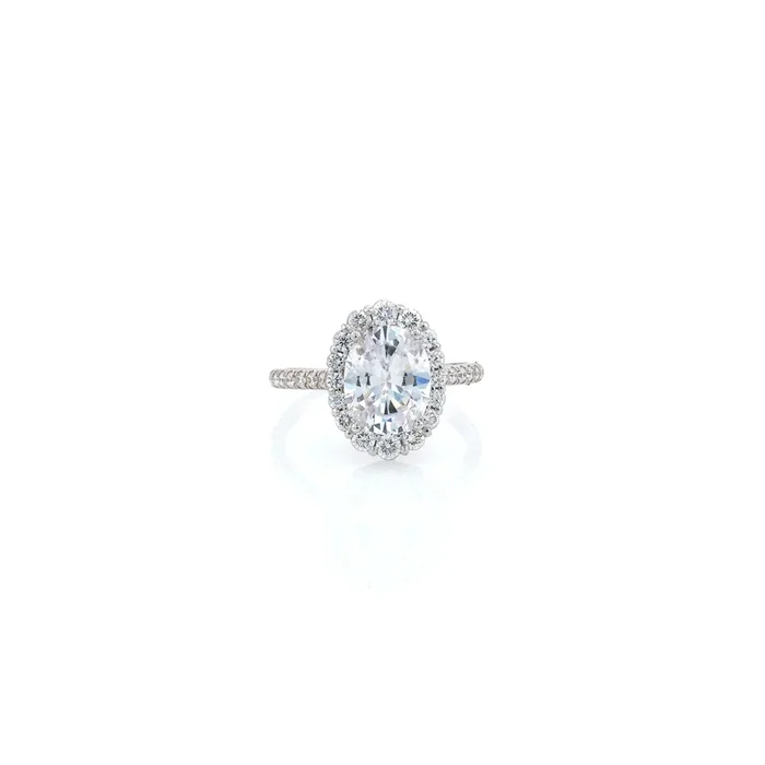 Estate Michael M 18 Karat White Gold CZ and Diamond Ring