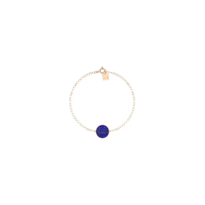 Ever Disc bracelet in pink gold and lapis lazuli Ginette NY – Lepage