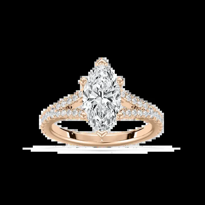 Everly 2 ²⁄₅ ctw Marquise Lab Grown Diamond Split Shank Side Stone Engagement Ring