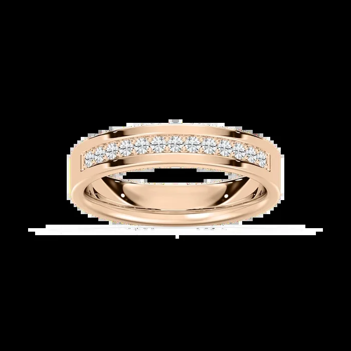 Ezra 1/8 ctw Round Lab Grown Diamond Flat Channel Wedding Band
