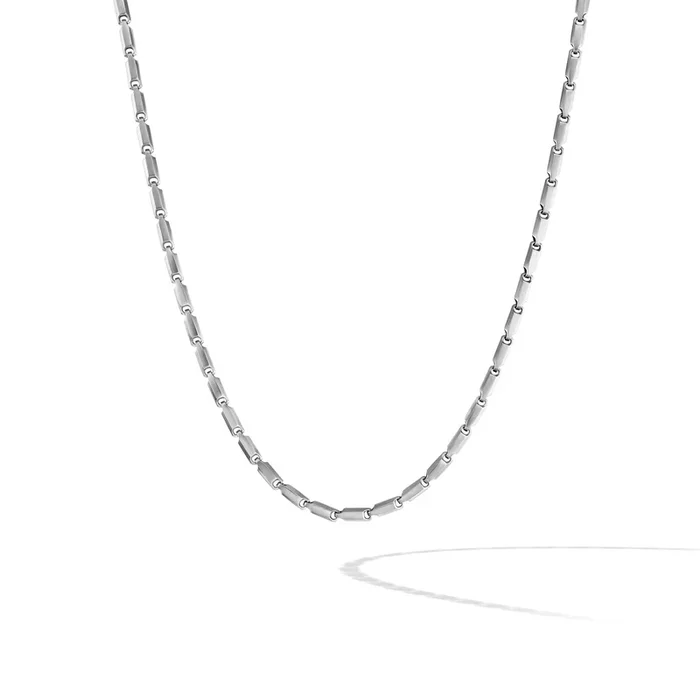 Faceted Link Necklace in Sterling Silver, 3mm