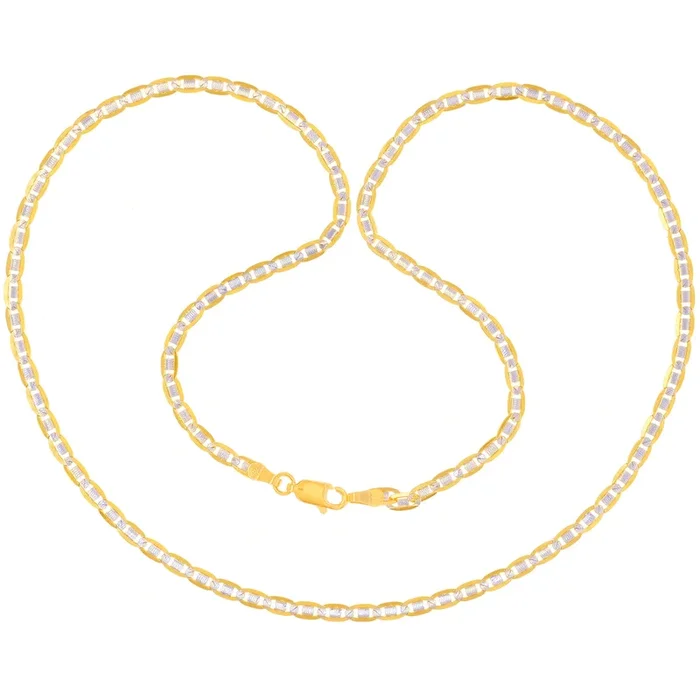 Fancy Two tone 20″ Chain in 22K Gold
